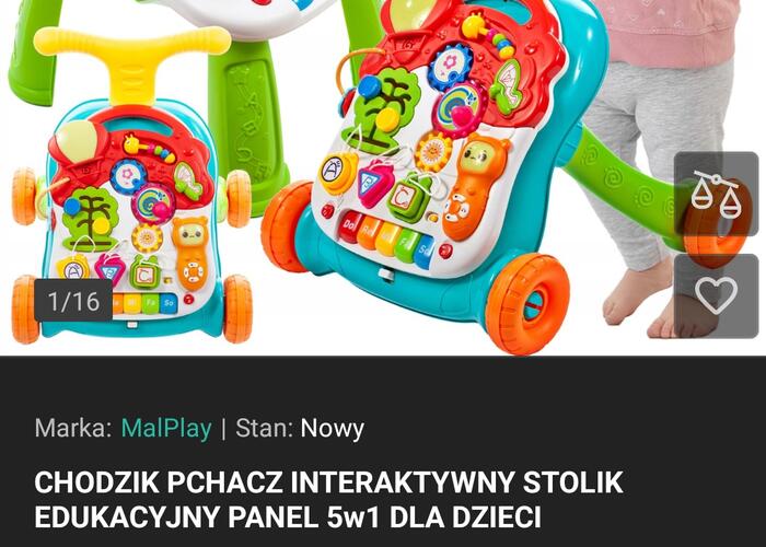 Grajewo ogłoszenia: Sprzedam 5w1 pchacz, stoliczek panel edukacyjny.